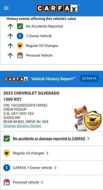 used 2023 Chevrolet Silverado 1500 car, priced at $41,574