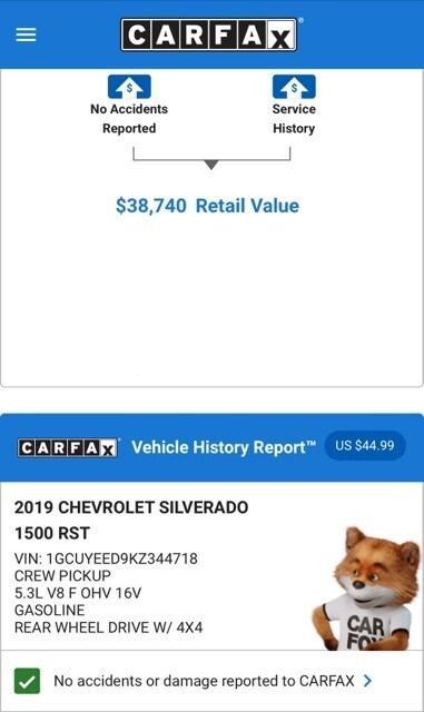 used 2019 Chevrolet Silverado 1500 car, priced at $35,754