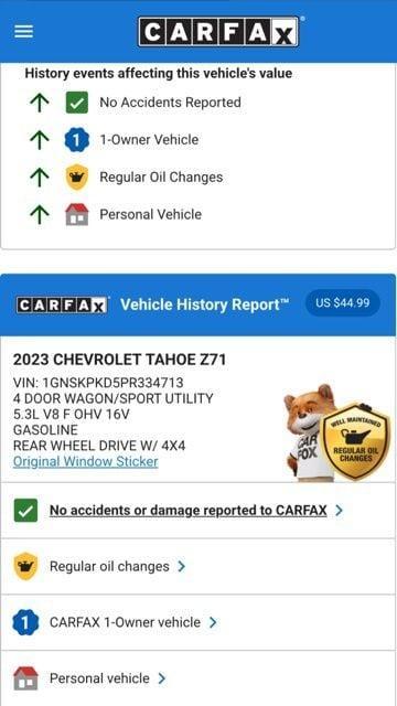 used 2023 Chevrolet Tahoe car, priced at $60,974