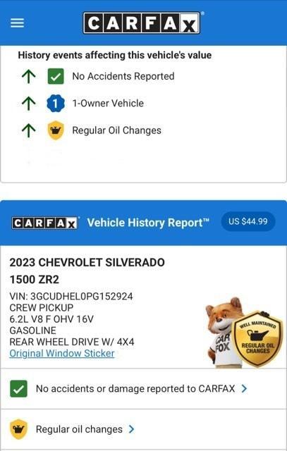 used 2023 Chevrolet Silverado 1500 car, priced at $57,974