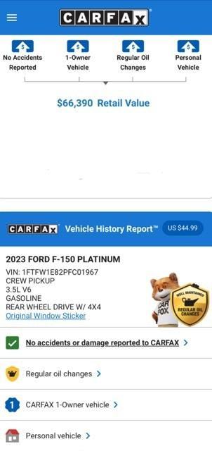 used 2023 Ford F-150 car, priced at $56,974