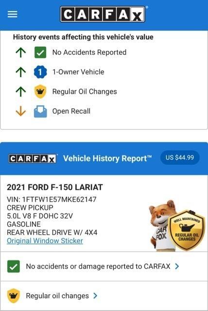 used 2021 Ford F-150 car, priced at $49,974