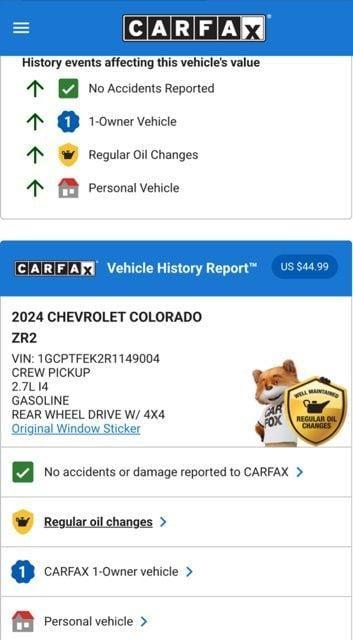 used 2024 Chevrolet Colorado car, priced at $42,574