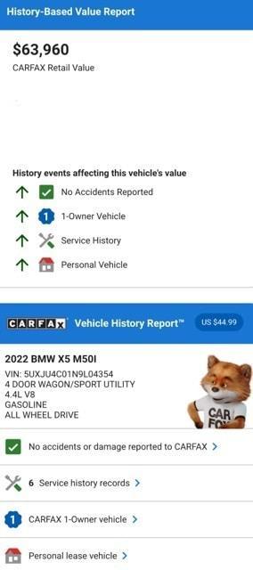 used 2022 BMW X5 car, priced at $57,754