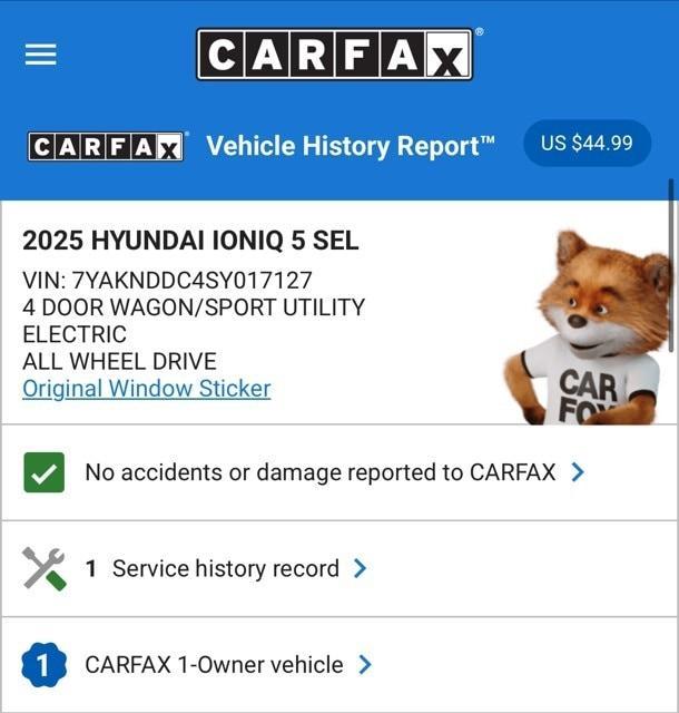 used 2025 Hyundai IONIQ 5 car, priced at $38,974