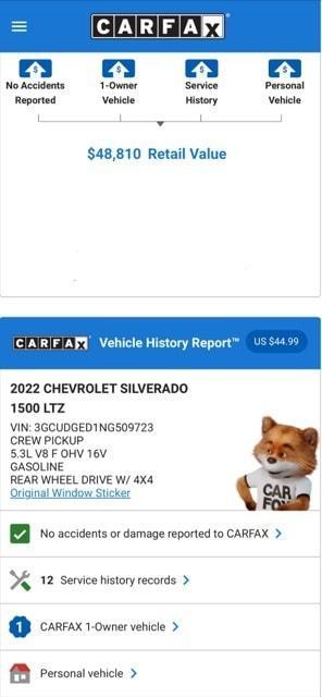 used 2022 Chevrolet Silverado 1500 car, priced at $45,974