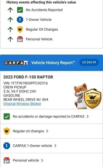 used 2023 Ford F-150 car, priced at $73,874