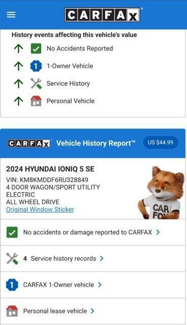 used 2024 Hyundai IONIQ 5 car, priced at $27,984