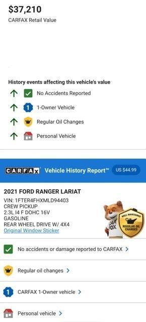 used 2021 Ford Ranger car, priced at $32,894