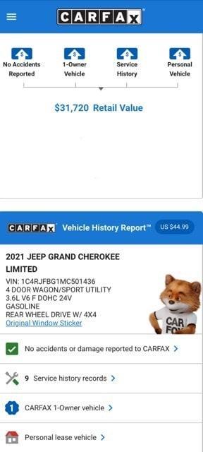 used 2021 Jeep Grand Cherokee car, priced at $24,974