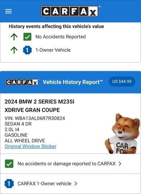 used 2024 BMW M235 Gran Coupe car, priced at $42,974