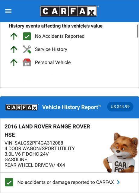 used 2016 Land Rover Range Rover car, priced at $18,974