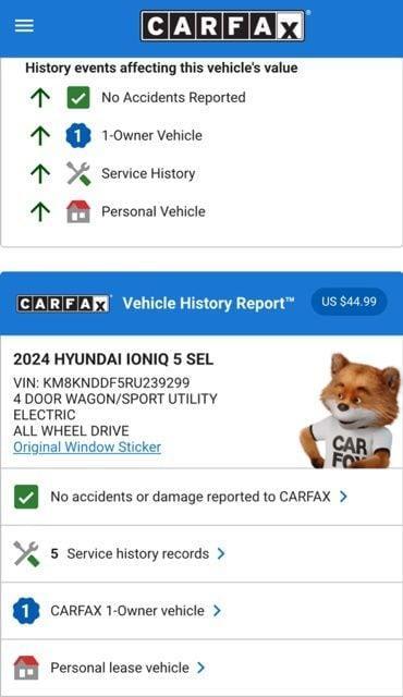 used 2024 Hyundai IONIQ 5 car, priced at $25,574