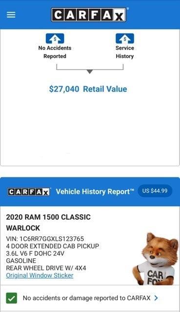used 2020 Ram 1500 Classic car, priced at $26,974