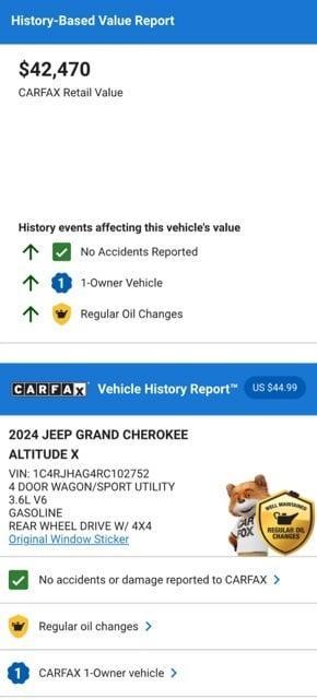 used 2024 Jeep Grand Cherokee car, priced at $34,974