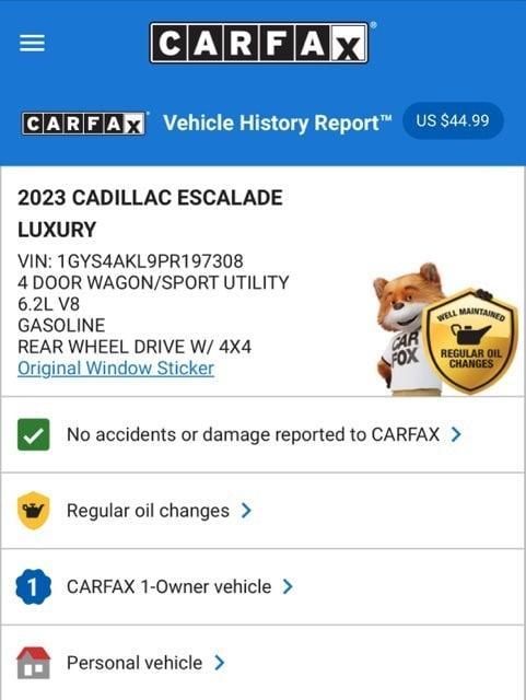 used 2023 Cadillac Escalade car, priced at $75,974