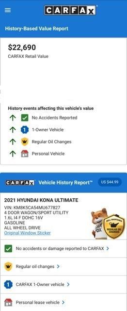 used 2021 Hyundai Kona car, priced at $22,574