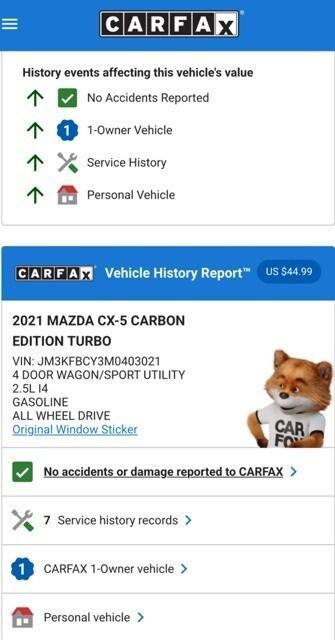 used 2021 Mazda CX-5 car, priced at $24,974