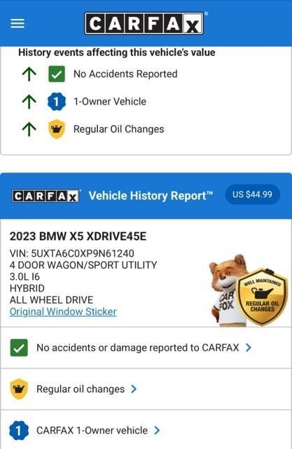 used 2023 BMW X5 PHEV car, priced at $50,974