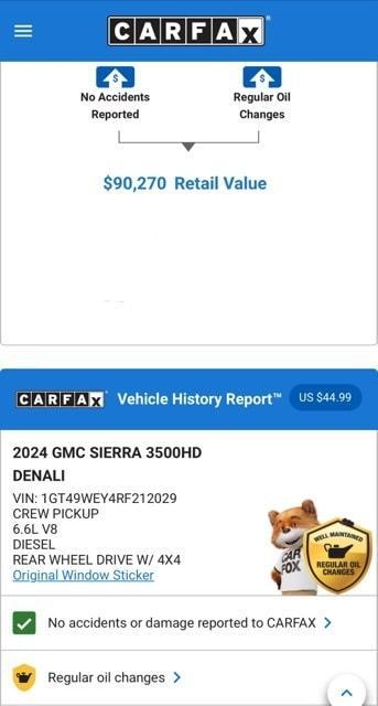 used 2024 GMC Sierra 3500 car, priced at $83,974