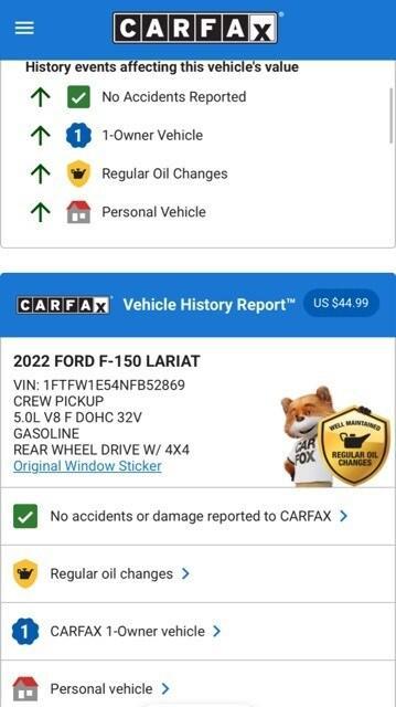 used 2022 Ford F-150 car, priced at $55,974