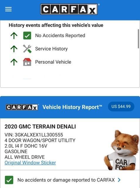 used 2020 GMC Terrain car, priced at $23,974