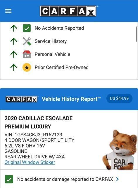 used 2020 Cadillac Escalade car, priced at $45,974