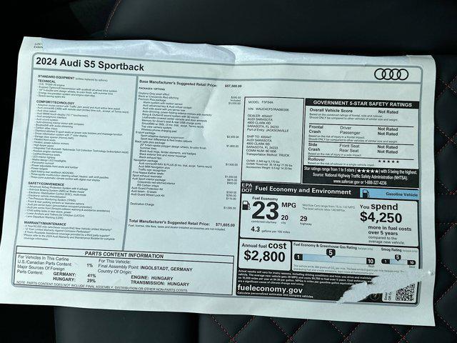 new 2024 Audi S5 car, priced at $71,605