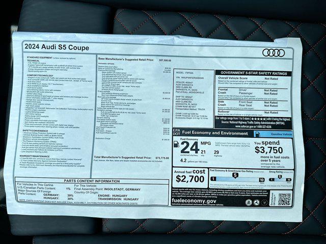 new 2024 Audi S5 car, priced at $73,775