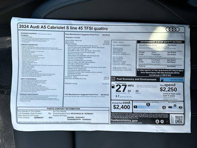 new 2024 Audi A5 car, priced at $65,590