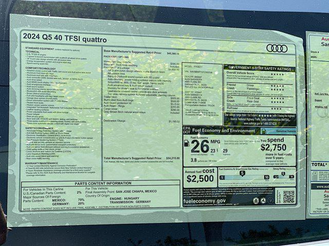 new 2024 Audi Q5 car, priced at $54,215