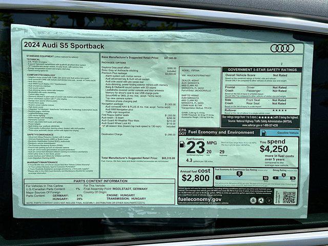 new 2024 Audi S5 car, priced at $65,310