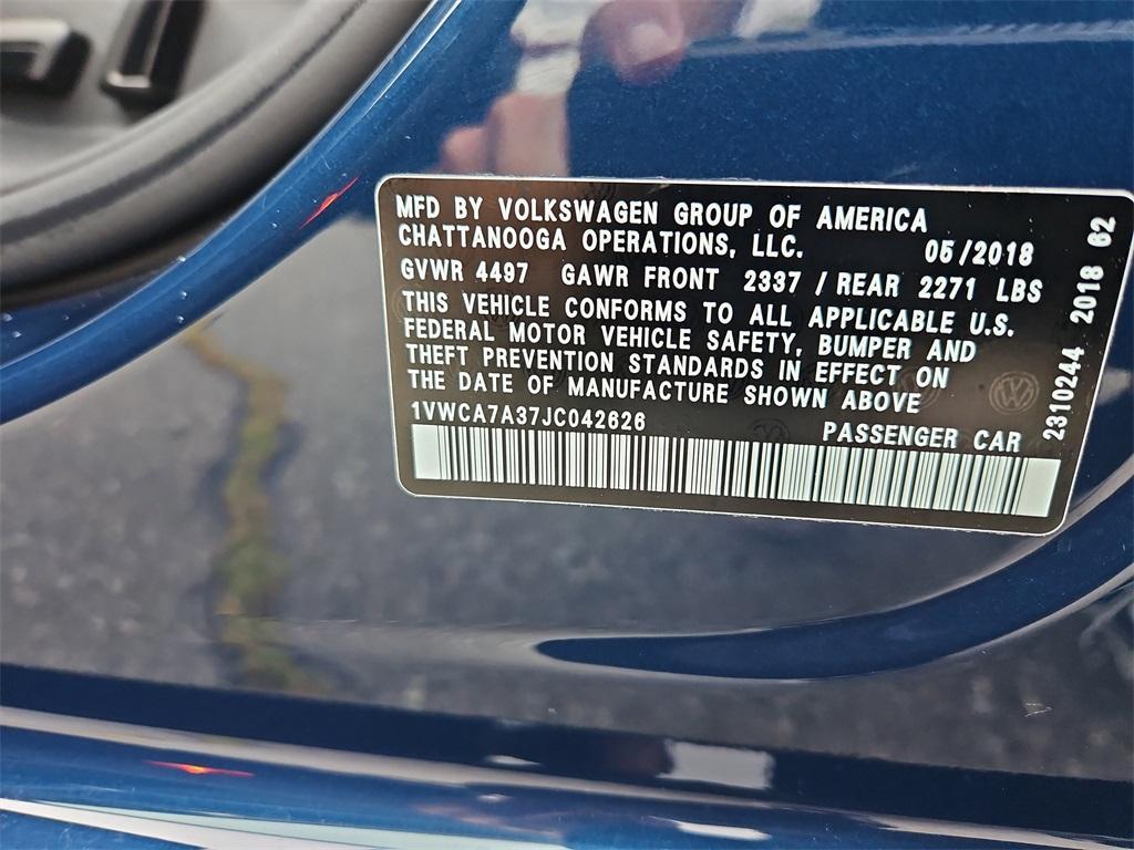 used 2018 Volkswagen Passat car, priced at $22,987