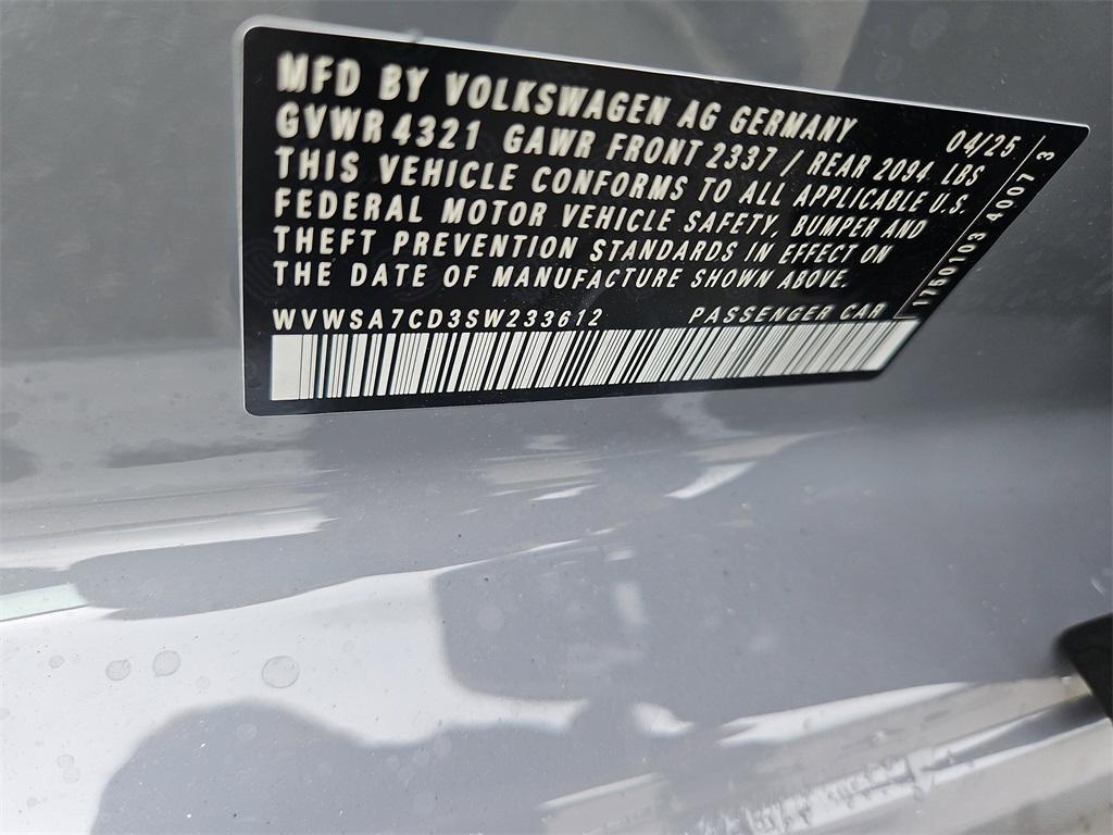 new 2025 Volkswagen Golf GTI car, priced at $39,628