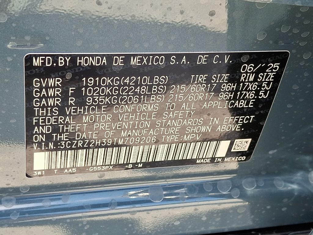 new 2026 Honda HR-V car, priced at $29,422