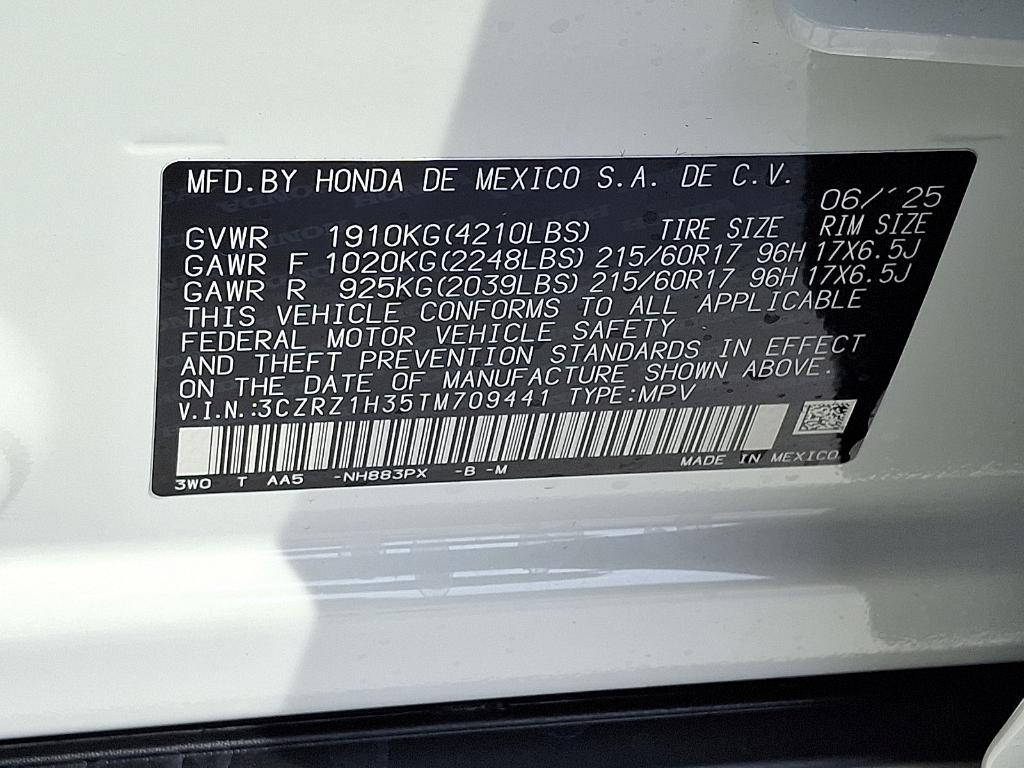 new 2026 Honda HR-V car, priced at $27,985