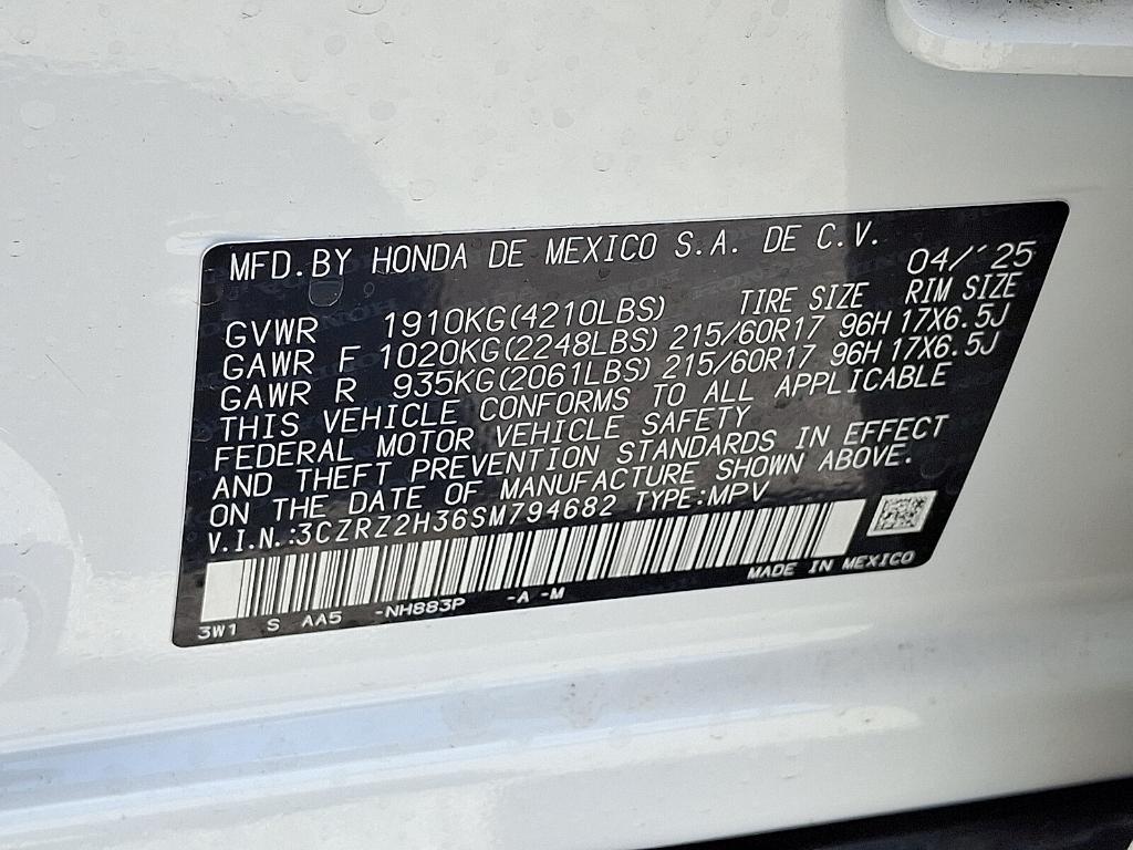 new 2025 Honda HR-V car, priced at $28,656