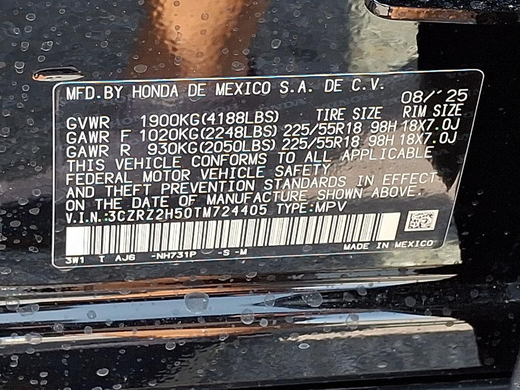 new 2026 Honda HR-V car, priced at $30,621