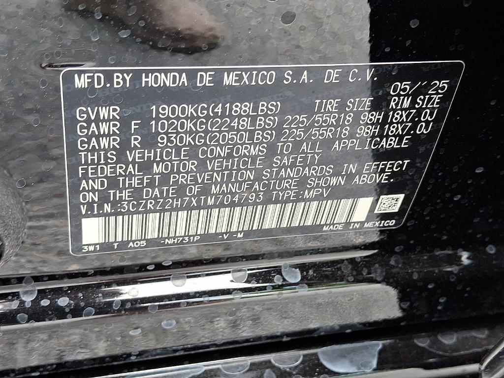 new 2026 Honda HR-V car, priced at $32,519