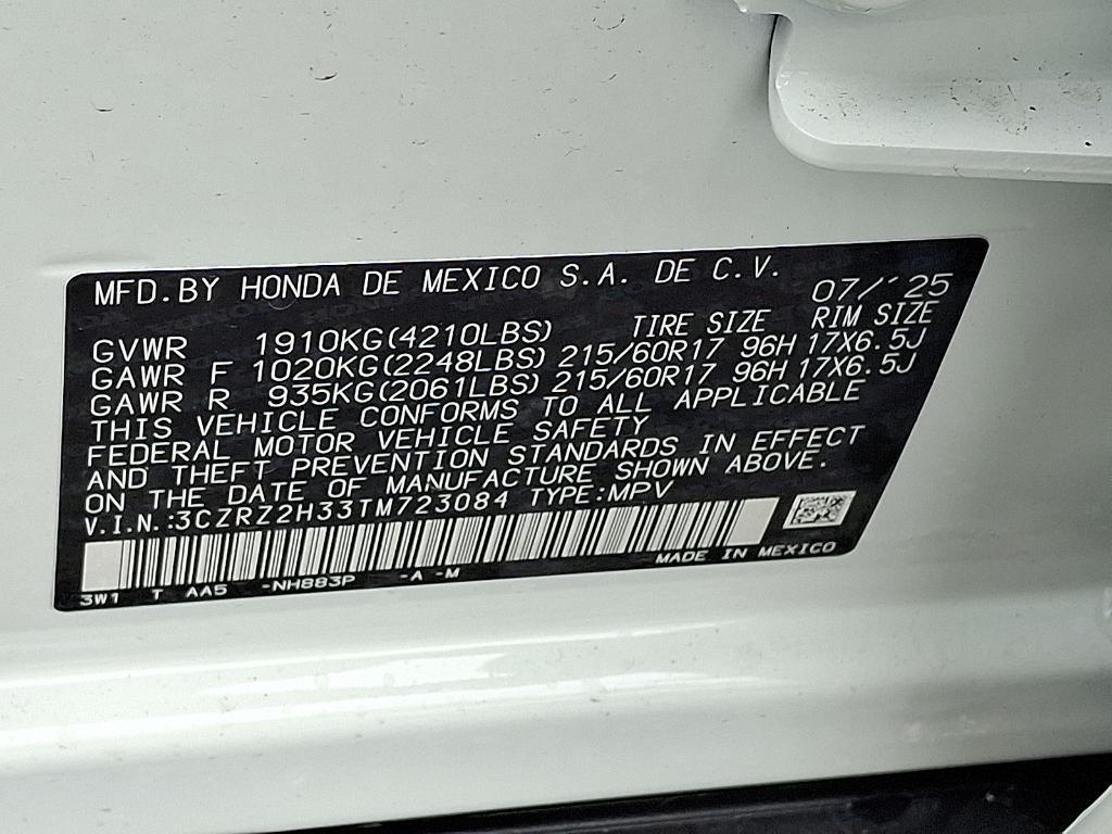 new 2026 Honda HR-V car, priced at $29,477