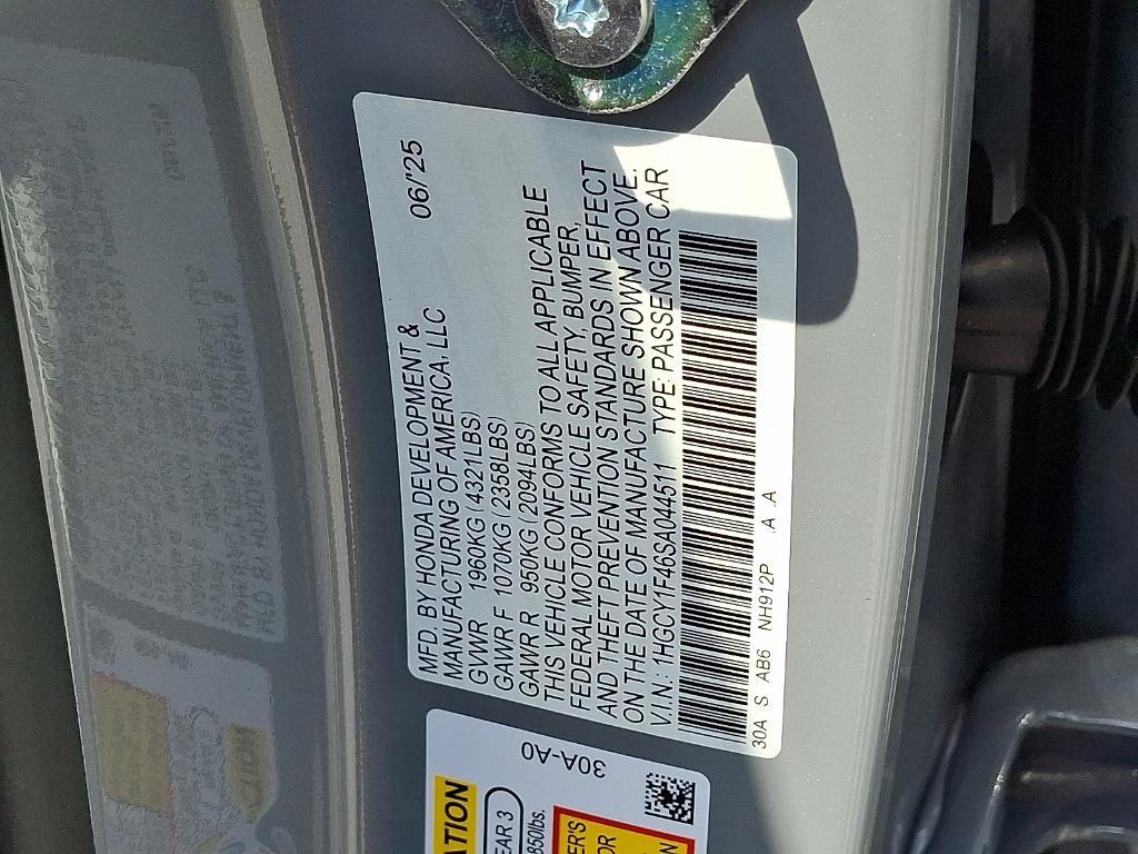 new 2025 Honda Accord car, priced at $31,762