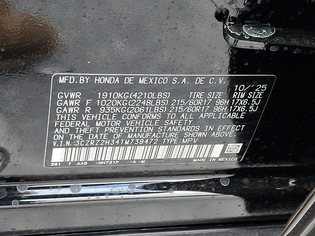 new 2026 Honda HR-V car, priced at $29,044