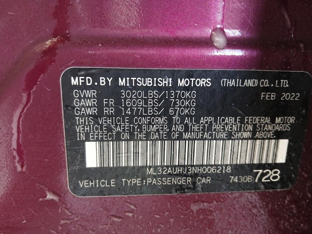 used 2022 Mitsubishi Mirage car, priced at $12,411