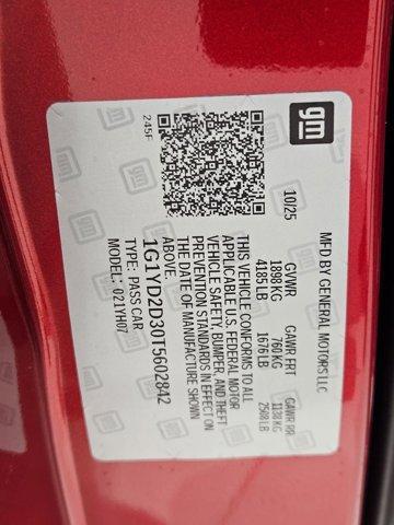 new 2026 Chevrolet Corvette car, priced at $124,285