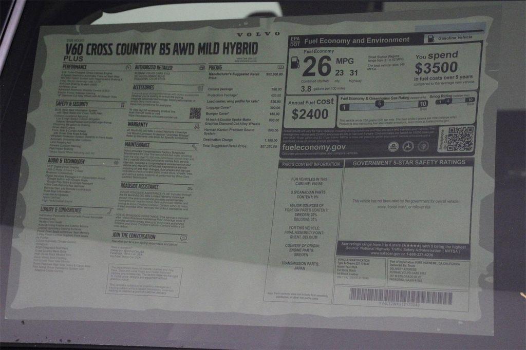 new 2026 Volvo V60 Cross Country car, priced at $57,370