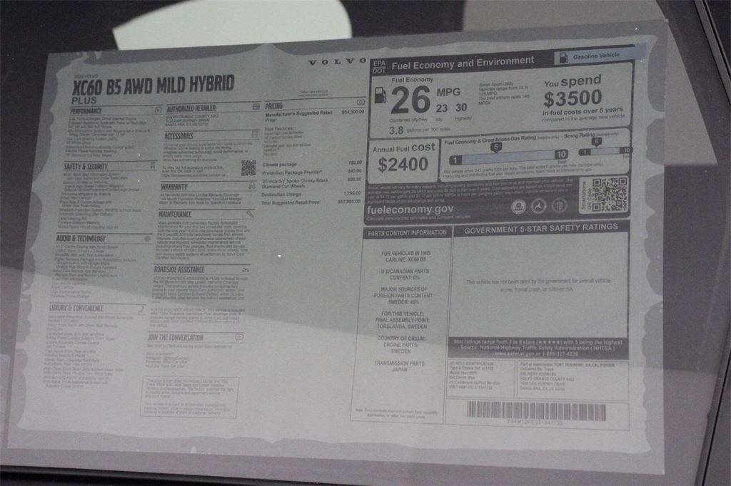 new 2026 Volvo XC60 car, priced at $57,985