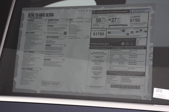 new 2025 Volvo XC90 Plug-In Hybrid car, priced at $81,495