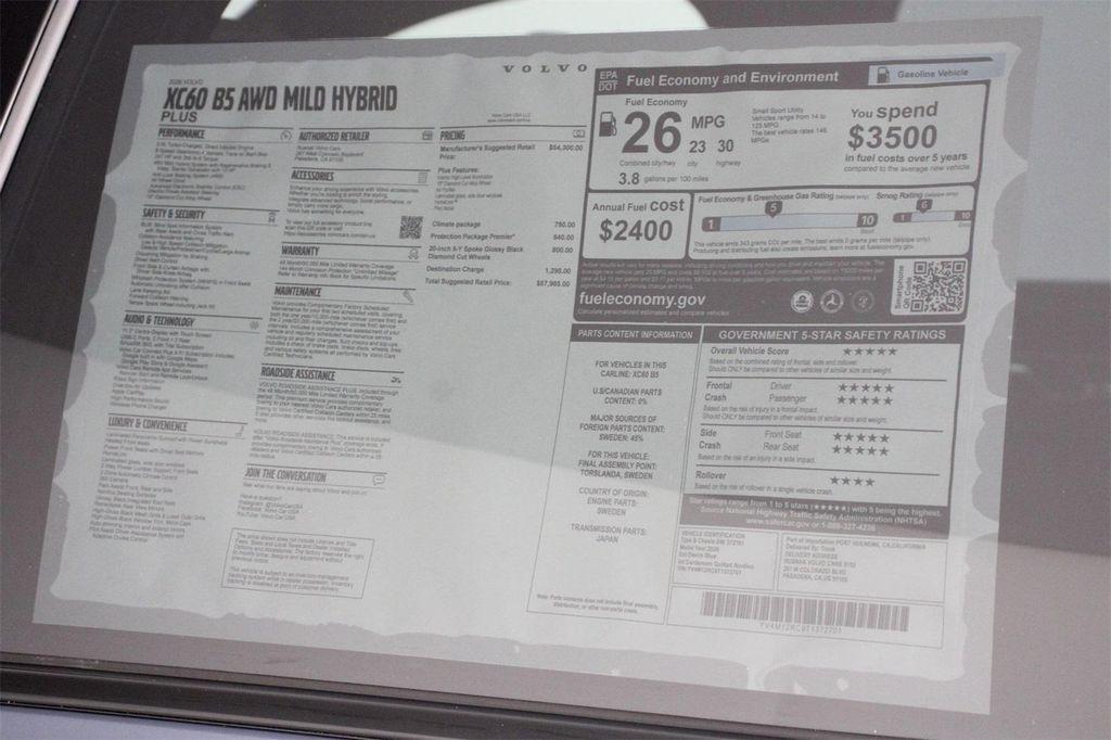 new 2026 Volvo XC60 car, priced at $57,985