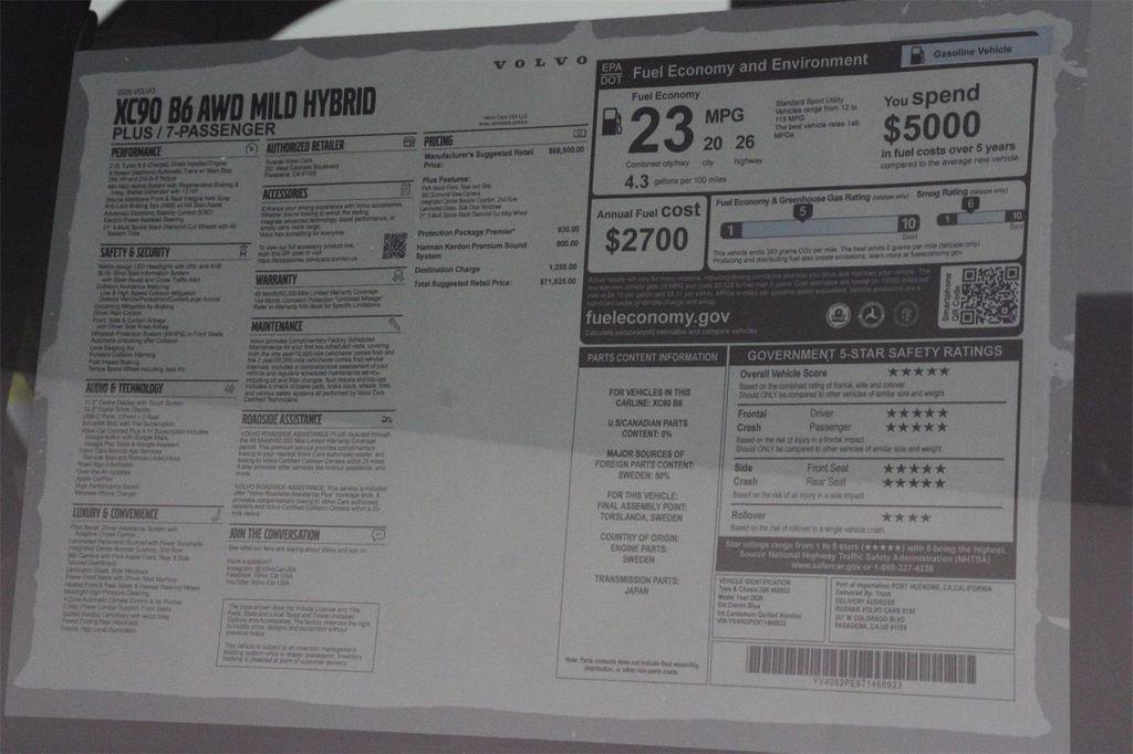 new 2026 Volvo XC90 car, priced at $71,825