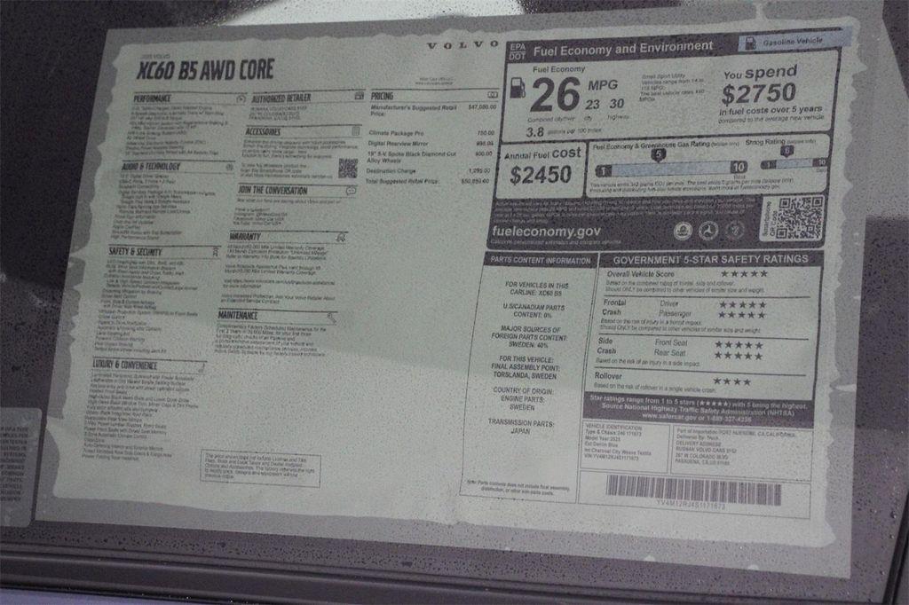 new 2025 Volvo XC60 car, priced at $40,890